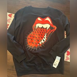 The Rolling Stones‎ Women's Graphic Sweatshirt Black Spiked Tongue